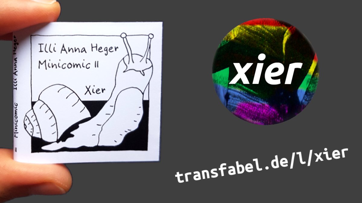 transfabel's tweet photo. Einen #Button mit dem von @IlliAnnaHeger kreierten Pronomen #xier sowie ein Mini-#Zine von Heger über dieses #Neopronomen und warum geschlechtsneutrale Pronomen wichtig sind, findet Ihr hier:
https://t.co/yH8QGf5Vim
!B https://t.co/SVtG5SDGap