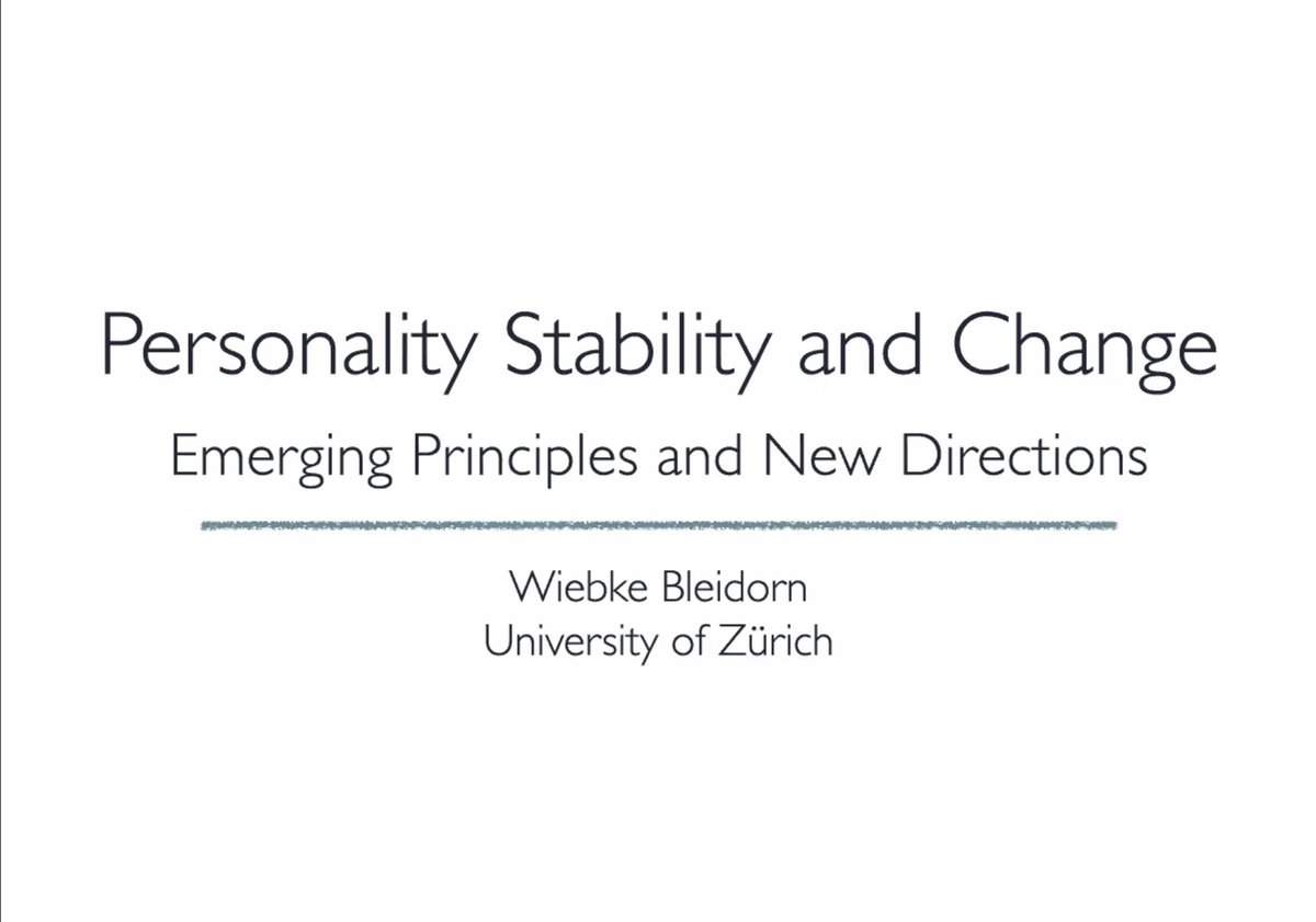 DGPs_DPPD's tweet photo. @WiebkeBleidorn at the #dppd2021 conference: "Personality Trait Stability and Change across the Lifespan - Emerging Principles and New Directions" (Keynote) https://t.co/339dSsrgtY