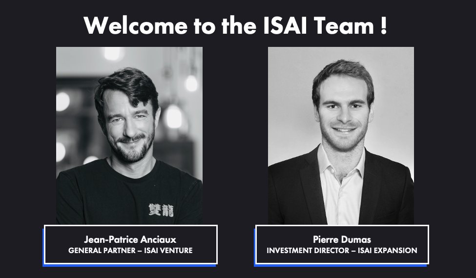 ISAI (@isai_fr) on Twitter photo Welcome <a href="/HelloStartups/">HelloStartups</a> and <a href="/PierreDumas5544/">Pierre Dumas</a> to the ISAI Team 👋
capitalfinance.lesechos.fr/acteurs/carnet… Welcome <a href="/HelloStartups/">HelloStartups</a> and <a href="/PierreDumas5544/">Pierre Dumas</a> to the ISAI Team 👋
capitalfinance.lesechos.fr/acteurs/carnet…