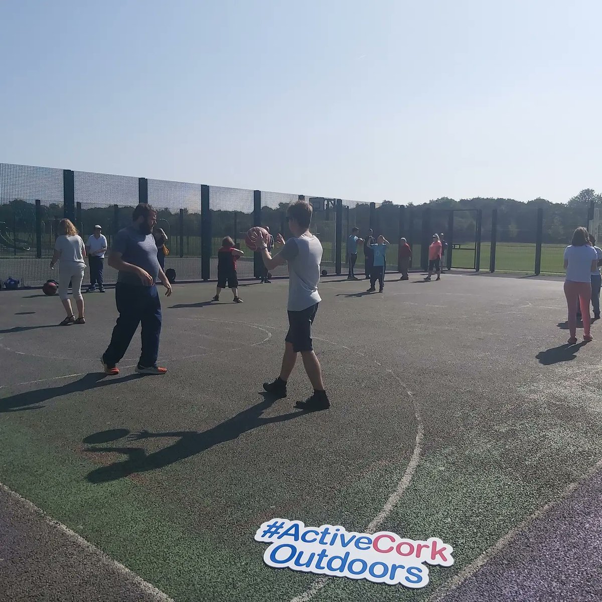 CorkSports's tweet photo. 🏀 Basketball in the Parks 🏀
Over 30 adults from disability services in Cork City are taking to the courts to have fun and learn Basketball skills with @BballIrl 🏀Well done to all involved 🙌💯🎊
#KeepCorkActive #ActiveCorkCity
#CorkSportsAbility https://t.co/53e0ApoOA8