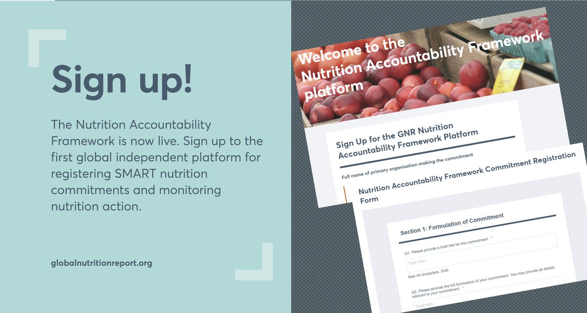 The <a href="/GNReport/">Global Nutrition Report</a> has launched the Nutrition Accountability Framework, where all stakeholders can register #nutrition commitments and inspire action. 
Find out more about how the NAF will accelerate progress in tackling poor diets across all locations here 👇 globalnutritionreport.org/resources/naf