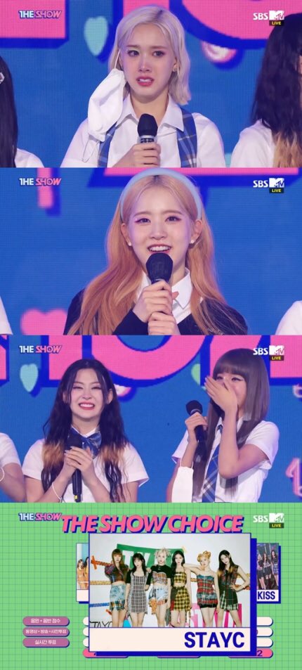 theseoulstory's tweet photo. Congratulations to STAYC for winning their very first music show trophy today on SBS MTV THE SHOW! 🏆 💕🎉 @STAYC_official #Stereotype1stWin #STAYC1stWin https://t.co/om84HlSAyU