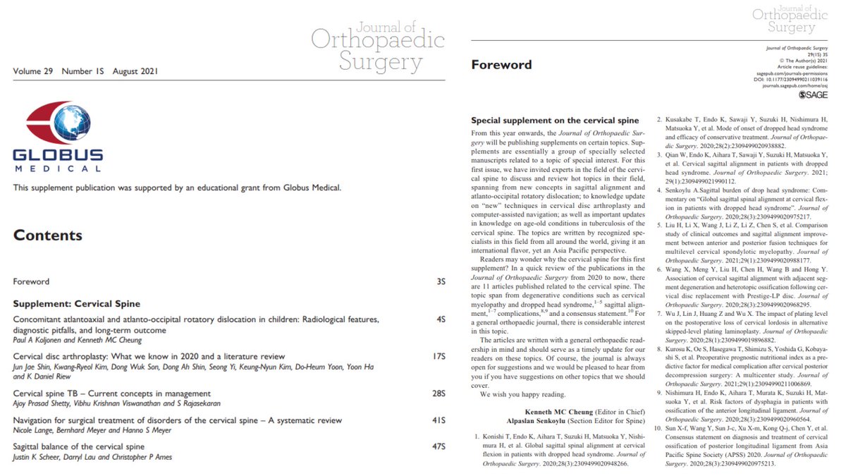 📢Our first Special Supplement on the Cervical Spine is now online!  Read the digital issue here➡ nxtbook.com/nxteu/sageuk/o…
@SAGEClinMed @SAGEJournals 

#JOrthoSurgery #CervicalSpine #GlobusMedical #orthopaedics #orthopedics #orthopaedicsurgery #orthopaedicsurgeon #orthotwitter