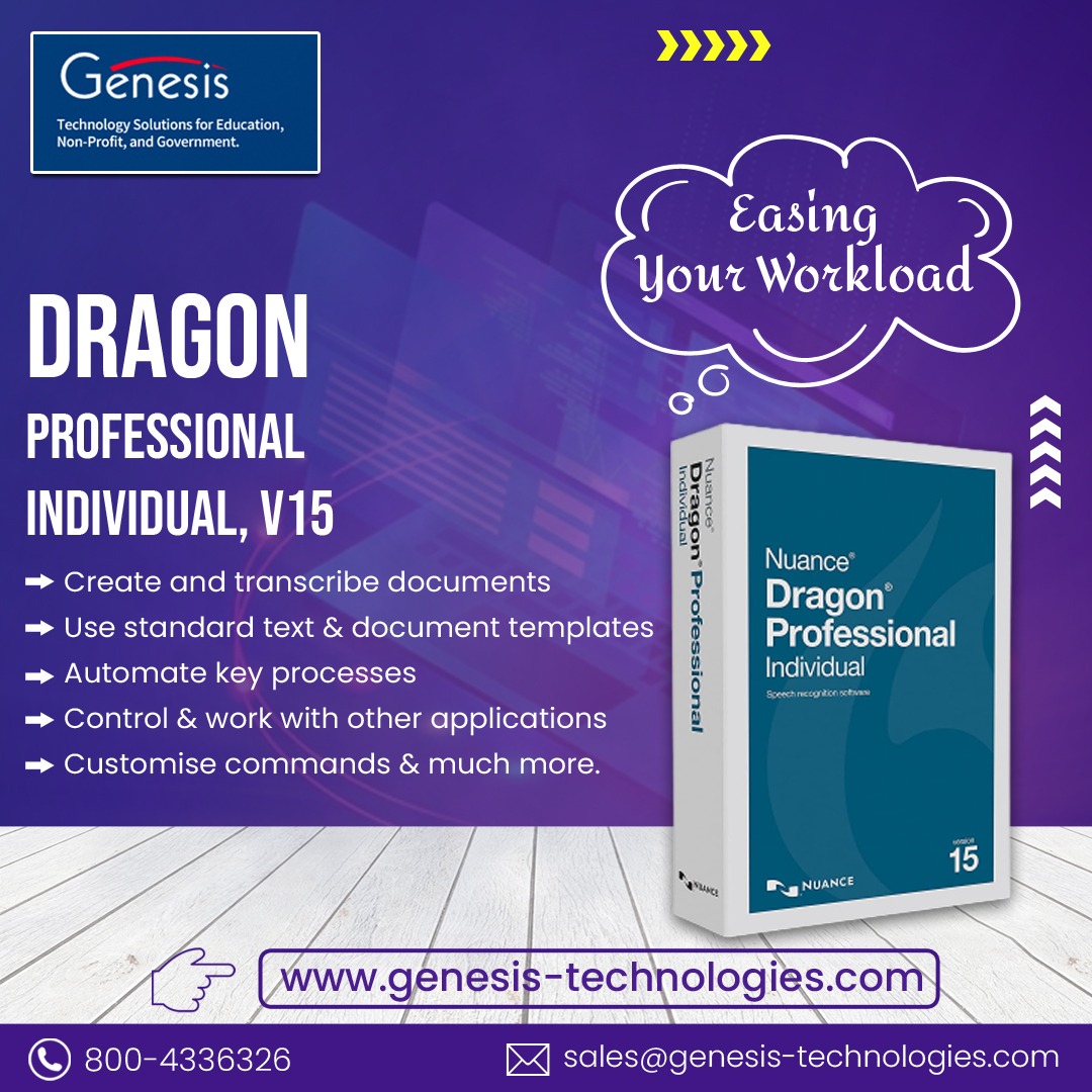 Genesis_Tech's tweet image. Connect with Genesis at 800-433-6326/ 512-327-8779 for the next‑generation speech engine leveraging Deep Learning technology, Dragon Professional Individual, v15.

#software #softwarestore #technology #softwarehouse