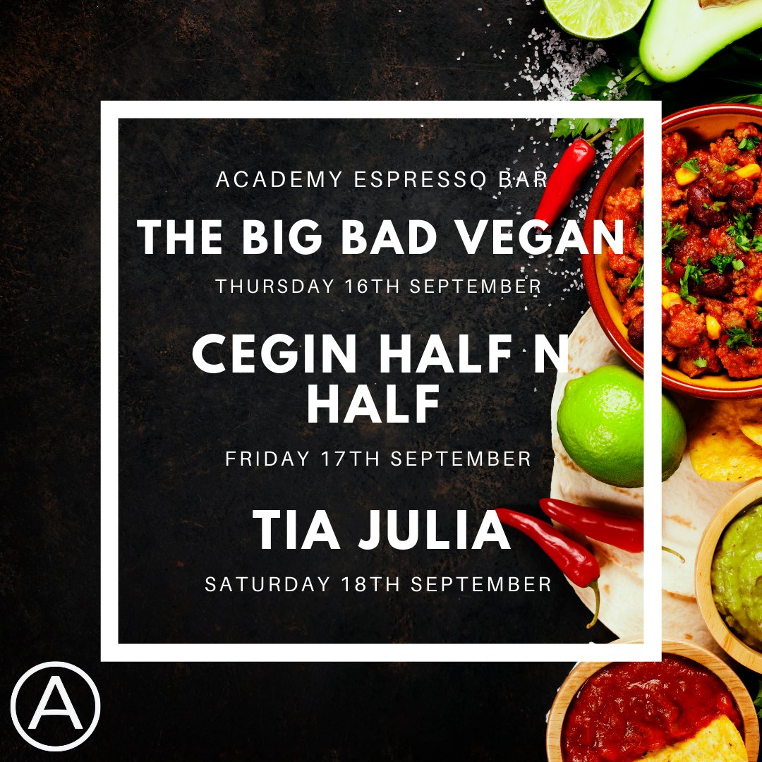 Academy Espresso Bar (@academyespresso) on Twitter photo This weeks street food at Academy Espresso Bar! ๐ The Big Bad Vegan and Cegin Half n Half return on Thursday & Friday and we welcome to Academy for the first time on Saturday Tia Julia ๐๐
Cegin halfnhalf <a href="/ceginhalfnhalf/">ceginhalfnhalf</a>
<a href="/Tiajuliafood/">fabioporongaba</a>
#streetfood #tuesdaymotivation This weeks street food at Academy Espresso Bar! ๐ The Big Bad Vegan and Cegin Half n Half return on Thursday & Friday and we welcome to Academy for the first time on Saturday Tia Julia ๐๐
Cegin halfnhalf <a href="/ceginhalfnhalf/">ceginhalfnhalf</a>
<a href="/Tiajuliafood/">fabioporongaba</a>
#streetfood #tuesdaymotivation