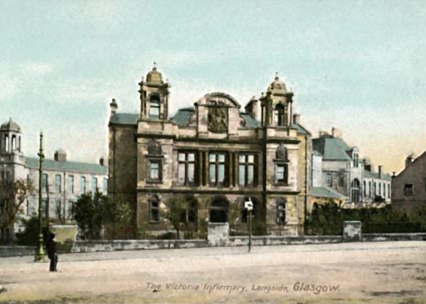 Returning to the Southside for the release of our Southside map @GlasgowDOD The old Victoria Infirmary Administration Block on Langside Rd, built in 1890, designed by James Sellars & funded by donations from local paper magnate Robert Couper, who commissioned the Couper Institute