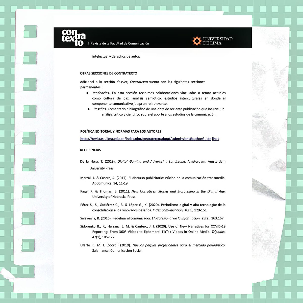 #CFP en <a href="/Contratexto_UL/">Contratexto</a> "Evolución de las narrativas digitales para la #comunicación" (Deadline 15/11/22) junto a <a href="/mcalderin/">Mabel Calderin</a> y <a href="/jmherranz/">José María Herranz de la Casa</a>

👉 bit.ly/3z7IG0w 👈

#Scopus #Investigación #Paper