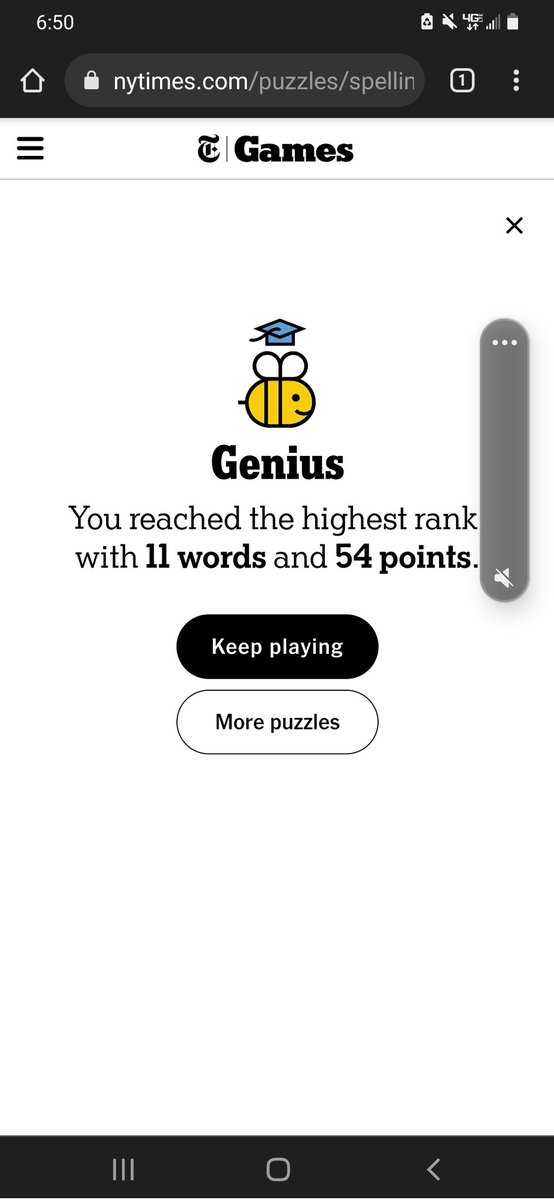Lililuvs2readYa's tweet photo. On the train to work and i reach genius with only 11 words. Is this one of the smallest bees ever? #nytsb #Nytspellingbee https://t.co/yI5gmFRJaE