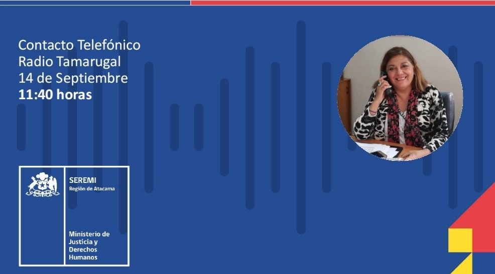 Minjudhatacama's tweet photo. Hoy en 📻 Tamarugal, Seremi @Minjudhatacama, difundirá la actualidad del @MinjuDDHH y detalles del Proyecto de Ley que reforma el Sistema Notarial y aprobación del proceso de elaboración del #2PNDH.
Sigue entrevista 👇 https://t.co/ZdRnS02jhy https://t.co/PzWAQYlrHs