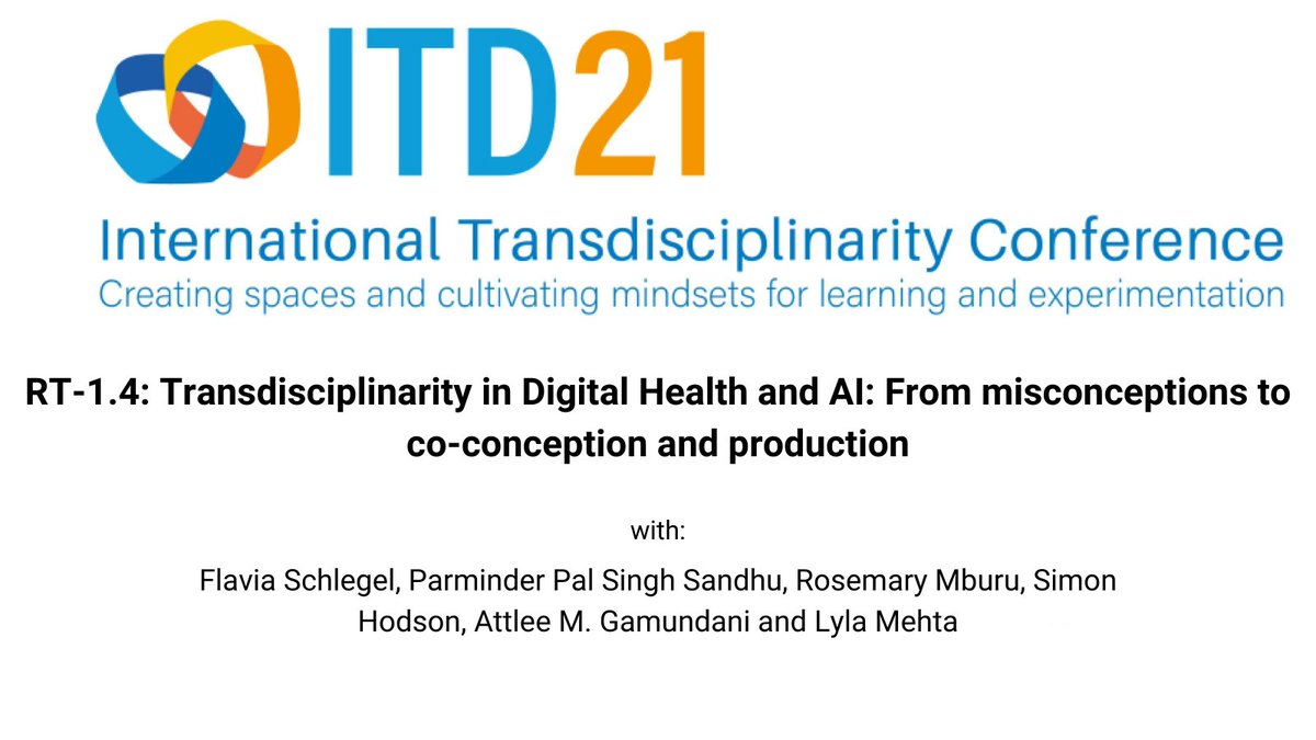 healthai_agency's tweet image. 🔴NOW #itdconf2021 panelists from health sciences, social sciences, computer sciences and non-academic backgrounds discuss #multidisciplinary and #transdisciplinary practices in #Science.
@FlaviaSchlegel @parrysingh @rosemarymburu @simonhodson99 @attlee_m @Lylamehta @gioasempre