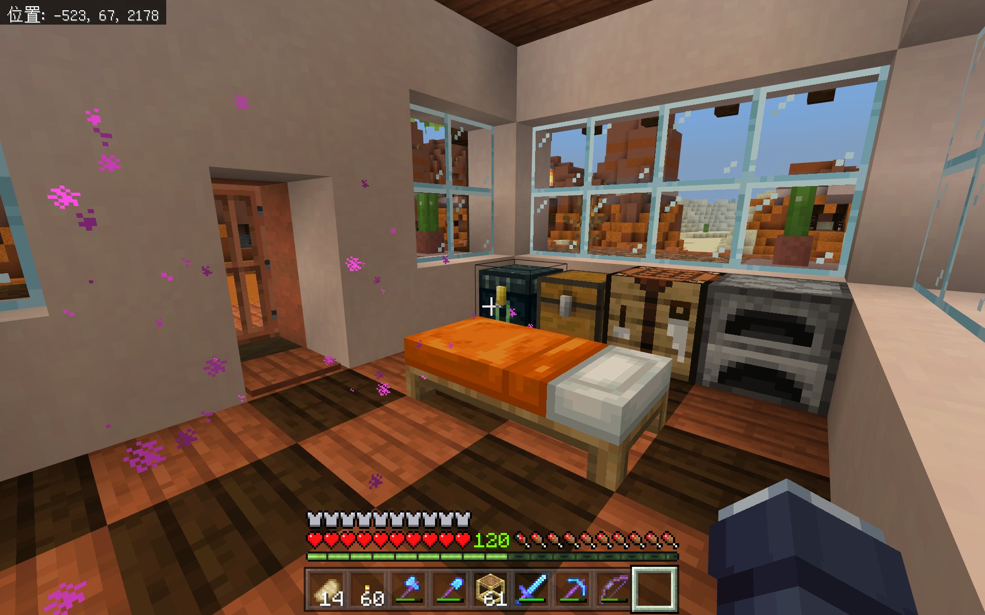 Matsu Minecraft メサにて 廃坑入り口沢山な 金掘り掘りスポットを見つけたのでそこにメサ探索用の拠点作成 W 寝泊まり用なのに凝りすぎた うーん グローベリーは失敗かなー メサっぽくない W マイクラ マインクラフト マイクラ統合版