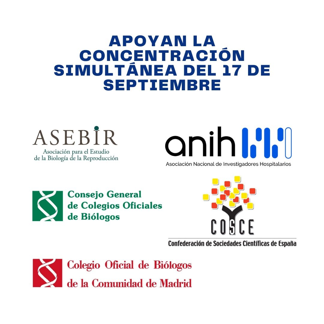 Agradecemos el apoyo a <a href="/ASEBIRreprod/">ASEBIR</a> <a href="/ANIH_1/">Asociación Nacional Investigadores Hospitalarios</a> <a href="/CGCOB1/">CGCOB</a> <a href="/COSCEorg/">Confederación de Sociedades Científicas de España</a> <a href="/cobcm/">Biólogos de Madrid</a>