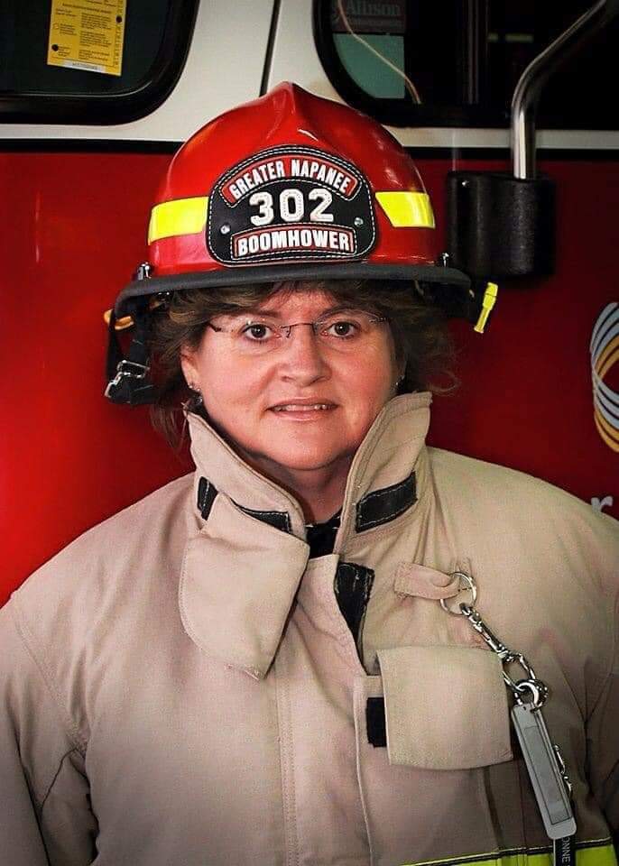 NapaneeFire's tweet photo. Our condolences to the family of our former Captain, Bonnie Boomhower. 

Bonnie was a courageous woman who gave more to others than she would ever receive and served for many years at our Dorland Station 3.

A dedicated wife, mother and grandmother, Bonnie will be missed greatly. https://t.co/wjtN2SPanu