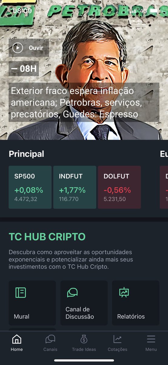 Boghosian's tweet image. Hub cripto agora tem sua própria home dentro do TC! Impressionante a qualidade de entrega desse time de produtos/tecnologia ! 🏴‍☠️🖤