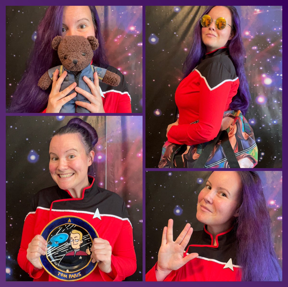 New hair color, so I totally had to do a thing… and yes, I made my own Tom Paris plate just to take this picture! 😅 Happy #TrekTuesday! #BoimMeUp! 🖖