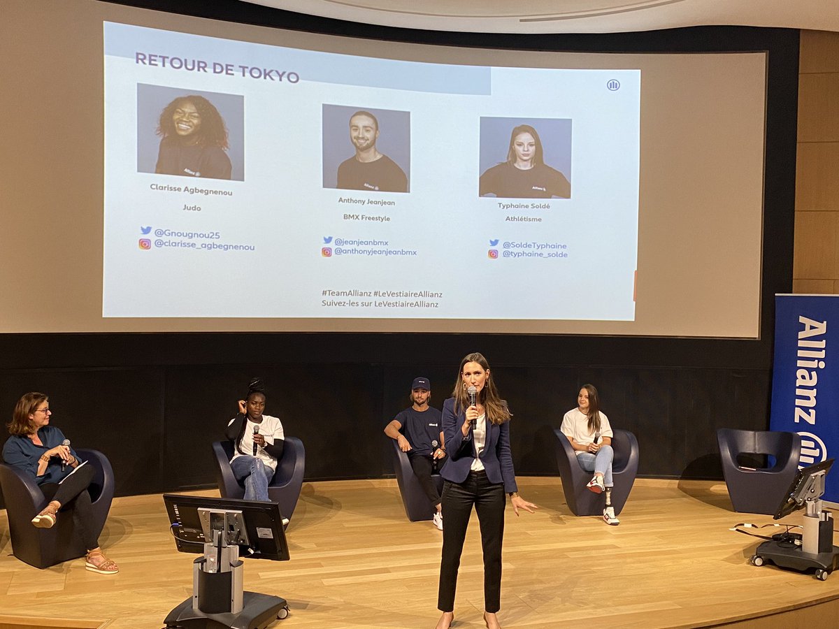 Retour de #Tokyo2020 avec nos athlètes du #TeamAllianz ! 

🤩🤩 

Des entraînements à adapter et de belles surprises ! Un vrai bonheur de revenir sur ces belles performances et cette expérience inédite ! 💪👏👏

<a href="/Gnougnou25/">AGBÉGNÉNOU Clarisse</a> <a href="/jeanjeanbmx/">Anthonyjeanjeanbmx</a> <a href="/SoldeTyphaine/">Typhaine</a>
