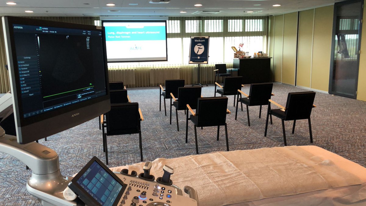 DynamicAlmelo's tweet photo. Afgelopen zaterdag op voordracht Amsterdam UMC i.s.m. @Eventex_ ondersteuning gegeven aan MasterclassIC #echografie voor de top 35 Fellows Intensivisten van Nederland. Veel praktijk op onze #Alpinion systemen #long #cardio #diaphragma onder deskundige begeleiding van P.R. Tuinman https://t.co/JIq5c5QddS