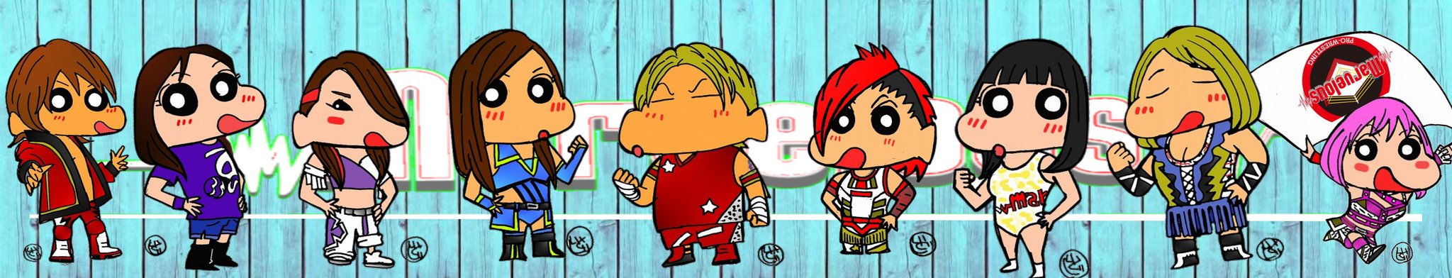 تويتر いとじ على تويتر マーベラス全員集合 いまこそ一致団結 We Areマーベラス マーベラス プロレスイラスト T Co Cbiuwcgcqh