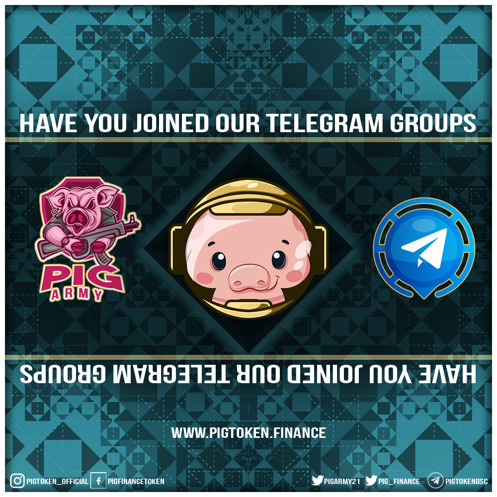Pig_Finance's tweet photo. Have you joined our telegram groups?

🔺 Pig Token Global Telegram:
- https://t.co/BK12Qm6aVL

🔺 Pig Army Telegram:
- https://t.co/GfaF3anD9V

🔺 Pig Token Announcement:
- https://t.co/WKBxHdbEse

👑🐷🐷👑

#pig $pig #pigtoken #pigfinance #telegram #coin #tokens #join #follow https://t.co/Gw1VaMP84d