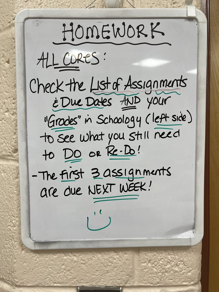 msmacgr's tweet photo. Check the List of Assignments &amp; Due Dates in Schoology and the “Grades” feature on the left to see if you completed assignments! #grmsknights https://t.co/jLgeM7Vany