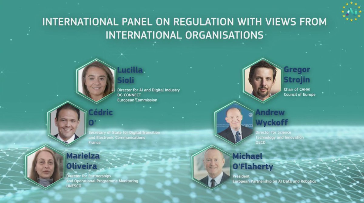 InTouchAIeu's tweet image. The #AIHLC #FromAmbitionToAction is back live from Slovenia!

Starting the afternoon with the panel on #AIregulation seen from International Organizations!

#InTouchAIeu #AIAlliance