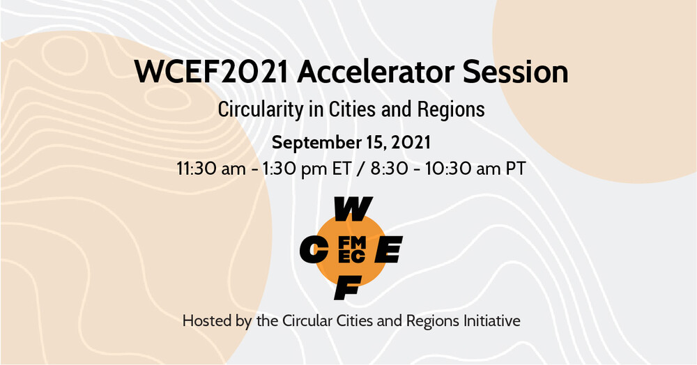 What's the role of cities and regions in enabling the #circulareconomy? 

Join us on Wed 15 September at 4:30 pm BST to hear about the circular economy journey from cities around the world. #WCEF2021 <a href="/SitraFund/">Sitra</a>, @WCEF2021.

Registration is free: 
ow.ly/PCSa50G9zBp