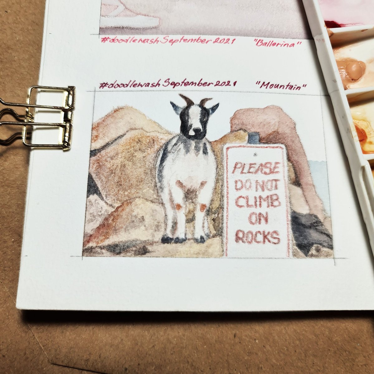 nocski's tweet photo. Today's #doodlewashseptember2021 image reference can be found on Google under keywords 'mountain goat meme' 🐐
#watercolor #traditionalart #mountaingoatmeme #goatmemes #goatmeme https://t.co/7IxudfKyF0