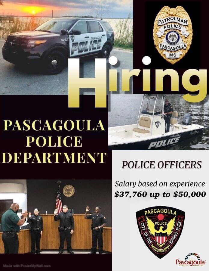 Pascagoula Police (@pascagoulapd) on Twitter photo 👀 🚔HIRING POLICE OFFICERS! We are looking for candidates that would be proud to serve & protect our great city! <a href="/PascagoulaCity/">City of Pascagoula</a> is currently accepting applications for the position of Police Officer thru Oct. 8th, 2021. For more info CLICK HERE >>> cityofpascagoula.com/Jobs.aspx 👀 🚔HIRING POLICE OFFICERS! We are looking for candidates that would be proud to serve & protect our great city! <a href="/PascagoulaCity/">City of Pascagoula</a> is currently accepting applications for the position of Police Officer thru Oct. 8th, 2021. For more info CLICK HERE >>> cityofpascagoula.com/Jobs.aspx