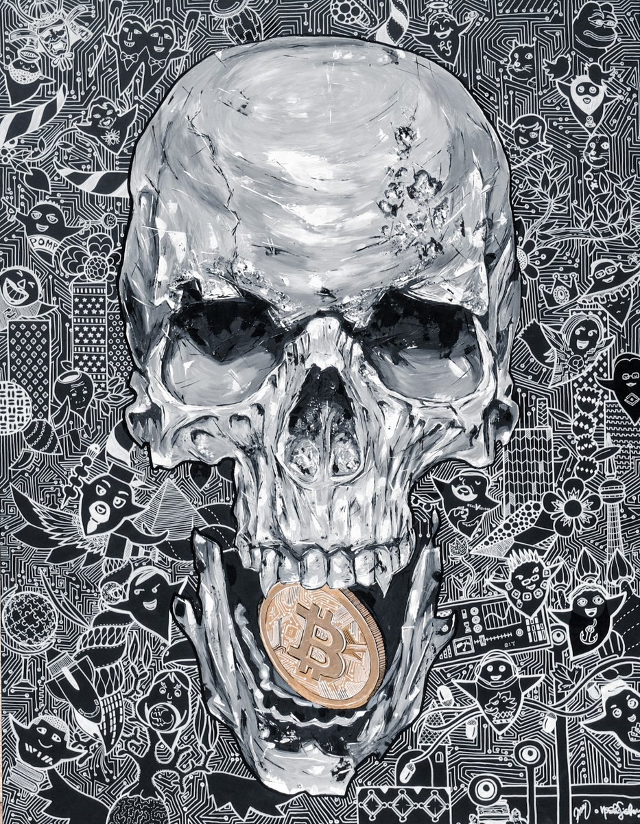 Yo55ey's tweet photo. #Bitcoin #bitcoinart please retweet and like if you think this painting is awesome 😊❤️ https://t.co/CbWiCxMMFB