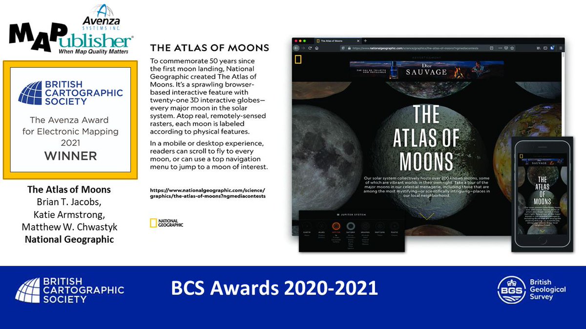 *Avenza Award* Winner!

Atlas of the Moons by <a href="/NatGeoMaps/">NatGeoMaps</a> is our Winner in the Avenza Award 2021 for electronic mapping. 

nationalgeographic.com/science/graphi…

Congratulations! <a href="/NatGeo/">National Geographic</a>