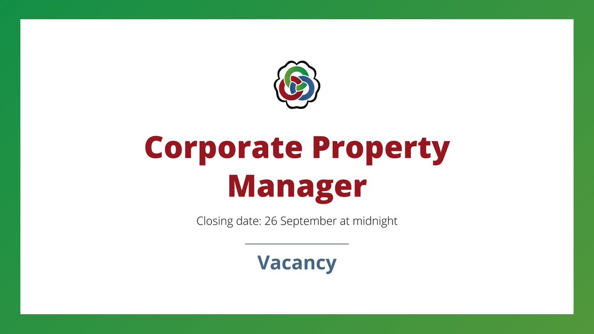 We are looking for a Property Professional for the role of Corporate Property Manager. The overall purpose of the role is to monitor, review and maintain the council’s Corporate Property accommodation. 
Submit online application at ow.ly/cTL050G9uoO
#WNCcareer