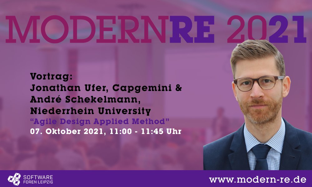 Welche Techniken &amp; Methoden sind geeignet , um das richtige Produkt richtig zu entwickeln? Jonathan und André zeigen uns wie die von <a href="/Capgemini/">Capgemini</a> entwickelte Agile Design Applied Method diese Frage beantwortet. ow.ly/cOkP50G7zjP #MRE2021 #design #agile