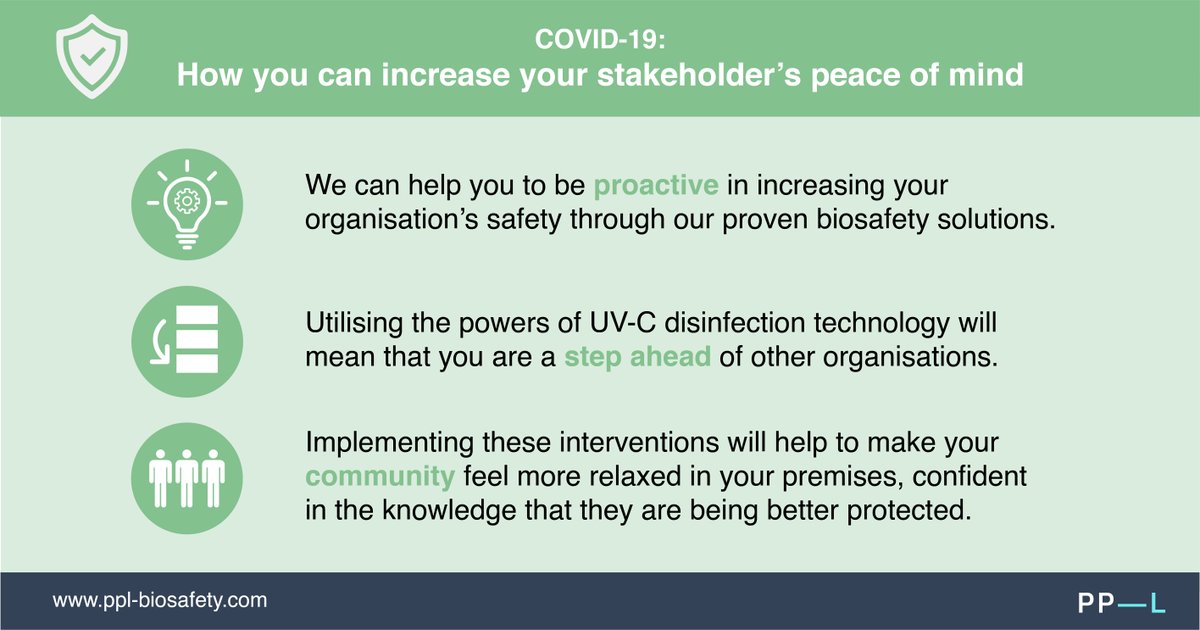 Our Germicidal Ultraviolet (GUV) air disinfection solutions can help to make your stakeholders feel safer within your premises. 

For more information, view our website here: ow.ly/Hxh950FYDVO

#uvc #airdisinfection #covid19 #covidsecure #infectionprevention