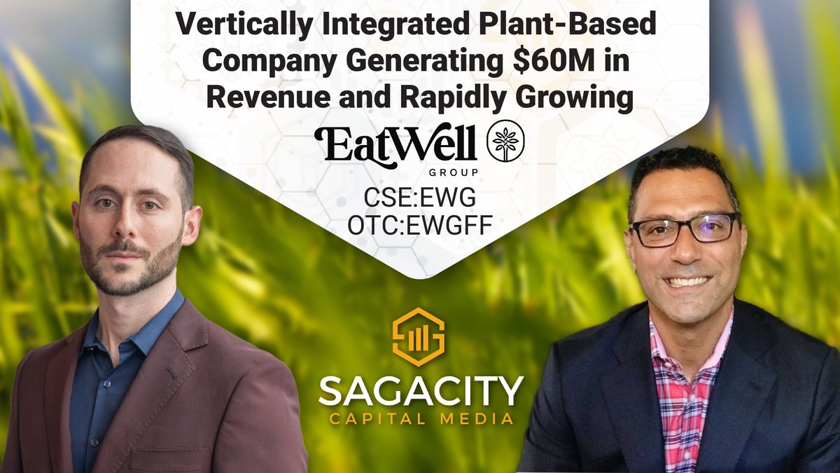 SagacityCm's tweet photo. This is a company that we're very excited to begin covering. Our introductory interview does a deep dive into Eat Well Group and their forecasted $60M in Rev and ~$15M Gross Profit for 2021

$EWG
$EWGFF

#Plantbased #Invest #Wellness

Full Interview 👇
https://t.co/YESdeCRuUV https://t.co/BtZfGPsv8i
