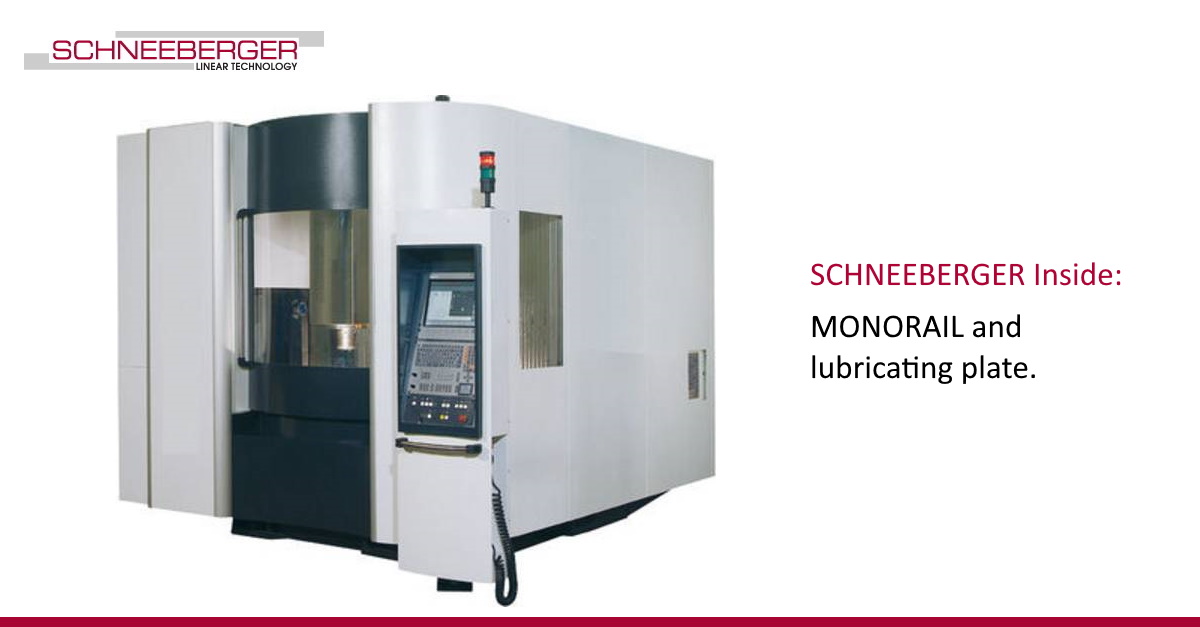 A compact + solid machine tool with large work areas should be highly resistant to mechanical deformation. For high rigidity + excellent running characteristics, our MONORAIL MR roller guideways with SPL lubrication units achieve all requirements. schneeberger.com/en/industries/…