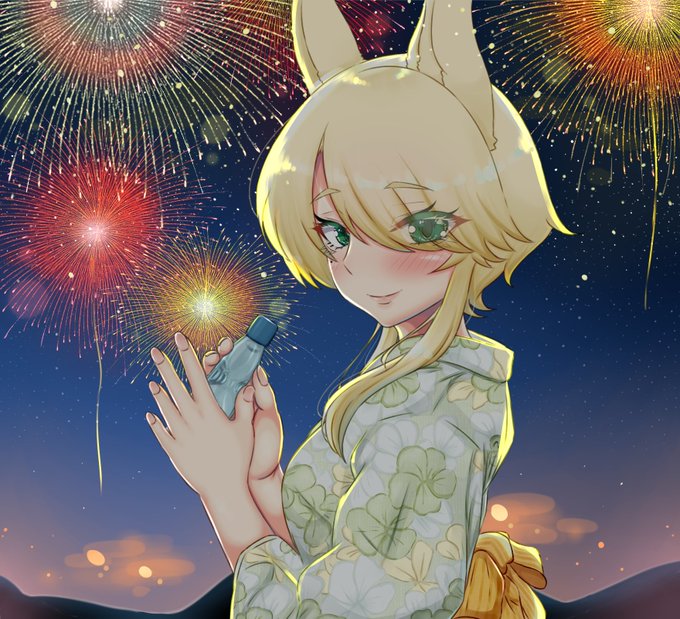 サトウさん(@_satou_18)のオリジナルキャラクター、金髪狐さんの絵を描いてみました! 