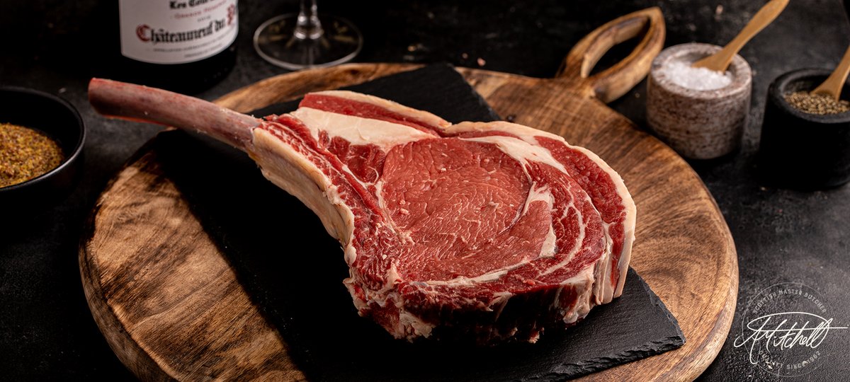ScotchButcher's tweet image. We have four AMAZING Scotch Beef Tomahawk Steaks left for sale. We had one last week and it was to die for, and easily fed 2/3 people.  Head down to our shop @ 2 Glamis Centre soon to avoid disappointment! 😋