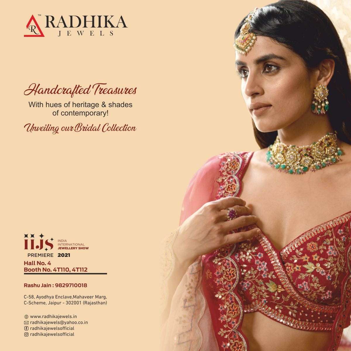 retailjwlrindia's tweet photo. RJ Recommends Radhika Jewels at the IIJS 2021.
@radhika_jewels
#radhikajewels #iijs2021 #rjrecommends #jewellery #retailjewellerindia #retailjewellermagazine #magazineads #iijsedition #bengaluru https://t.co/0FA1PdbSg3