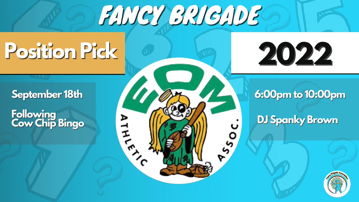 Join us at EOM Athletic Association this Saturday, following Cow Chip Bingo for our 2022 Position Pick Night!! See you there! 
#bingo #fun #nightout #party #exciting #numbers #pick #12clubs1family