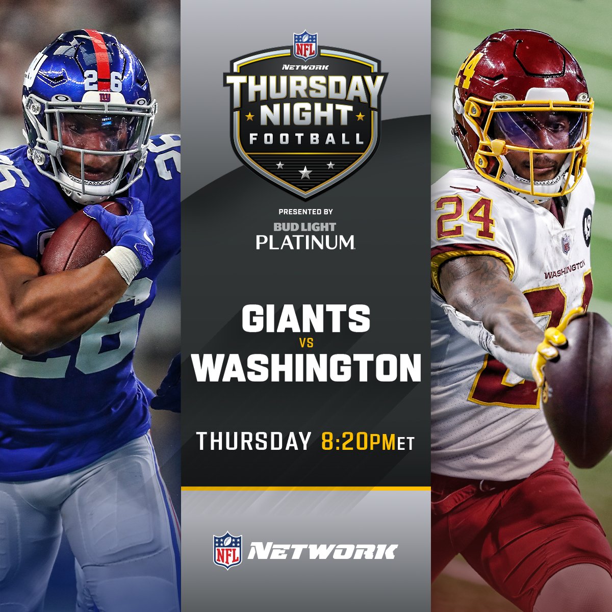 NFL on Twitter: Next up in prime time: @Giants vs. @WashingtonNFL  #TogetherBlue  #WashingtonFootball 