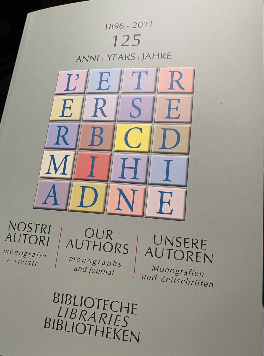 e_fontanella's tweet photo. 125 anni della casa editrice L’Erma di Bretschneider. Far parte di una storia lunga un secolo. Essere nell’elenco degli autori 1896-2021 con il mio indimenticabile maestro Giorgio Gullini. Grande editoria italiana: grazie di esistere!
#giorgiogullini 
#editoriaitaliana https://t.co/vMx0YREDqf