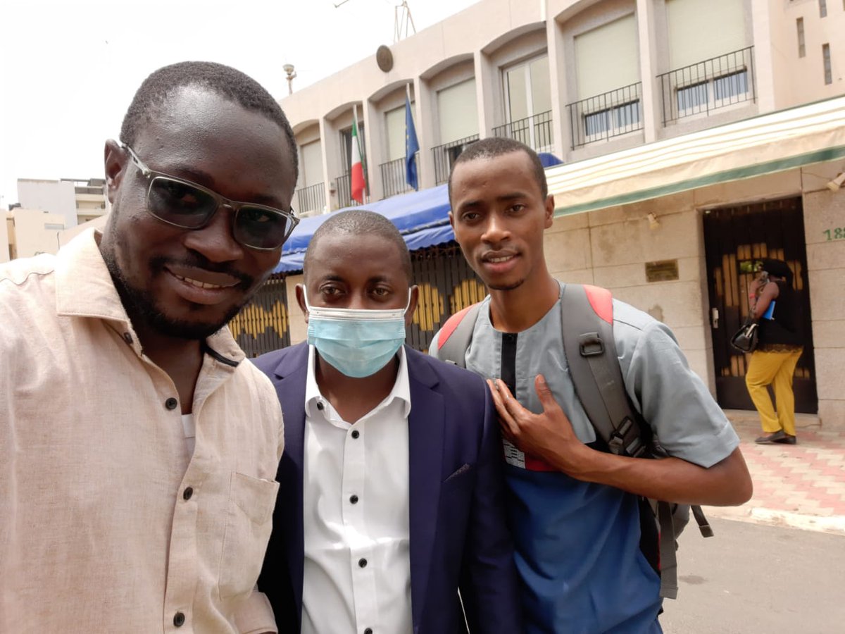 elhadjadialo's tweet image. The delegates of Guinea 🇬🇳 &amp;amp;  Mali🇲🇱 at @ItalyinSenegal for the visa application. Hope to get our visa ASAP to strongly bring our contribution for a successful @PreCop26ITA. 
@DougnonGeorges @thierno_abdoul 
@Connect4Climate 
@COP26