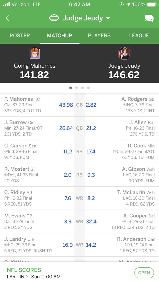 j_young2010's tweet photo. It was close but we pulled it out with @AustinEkeler!
#week1W https://t.co/rqXfgM3iup