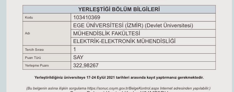 Hacettepe üniversitesi ile olan 2 yıllık sözleşmemi bitirmiş olup, ege üniversitesi ile yeni bir sözleşme imzalamış bulunmaktayım, taraflara hayırlı olması dileğiyle yeni sezonda herkese başarılar dilerim.
#dgs2021