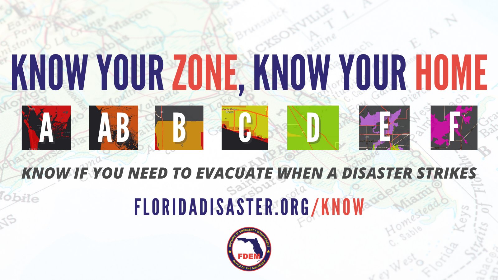 FL Division of Emergency Management on Twitter: "Florida Preparedness Month  no-cost disaster prep tip: 🗺️ Know Your Zone, Know Your Home! Take the  time to learn if your home is in a