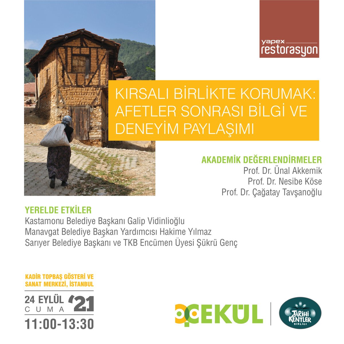 cekulvakfi's tweet photo. Kırsalı Birlikte Korumak: Afetler Sonrası Bilgi ve Deneyim Paylaşımı Paneli, 24 Eylül'de YAPEX Fuarında yapılacak. Akademisyenler ve yerel yöneticiler kır-kent arasındaki dengelere, doğa-kültür-insan ilişkisine dikkat çekecek.
➡️https://t.co/FWjsAVWYsU
#Fuar #Panel #YAPEX https://t.co/rQQuc0sy2k