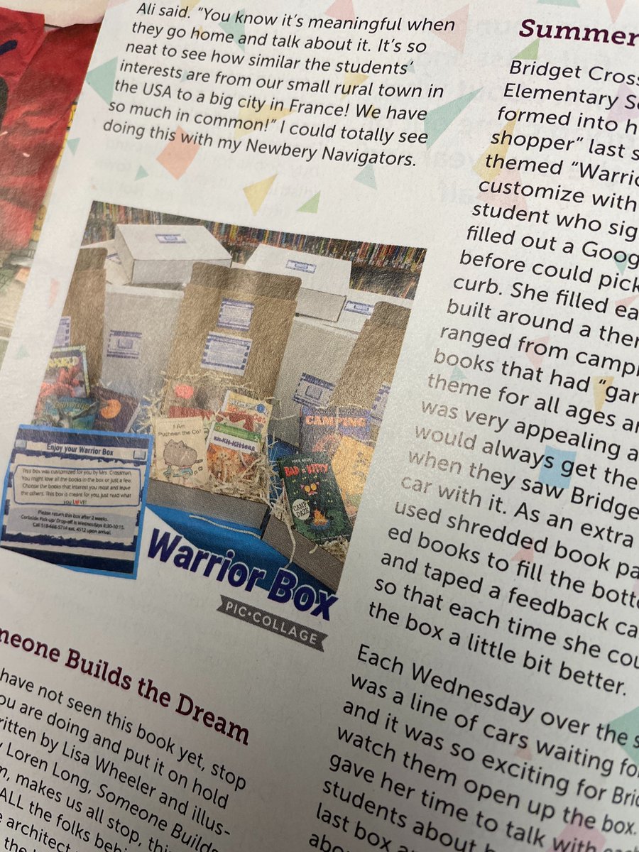 TY <a href="/staceybethr/">Stacey Rattner</a> for "raising a glass" to all the good ideas that came out of last year &amp; featuring them in @SLC_Online. I was excited to share the success we had with our Warrior Boxes and learn about other great library successes. Cheers to another great year! #2getherweRbetter