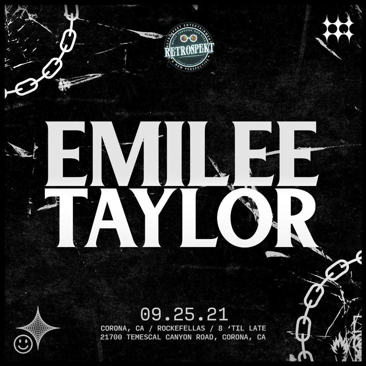 BIG ANNOUNCEMENT! 📢 9.25 @emileetaylor__ 👻🖤 @ Rockefellas / Corona, CA / 8 Till Late ✨ #edmtwitter #edm #edmfamily