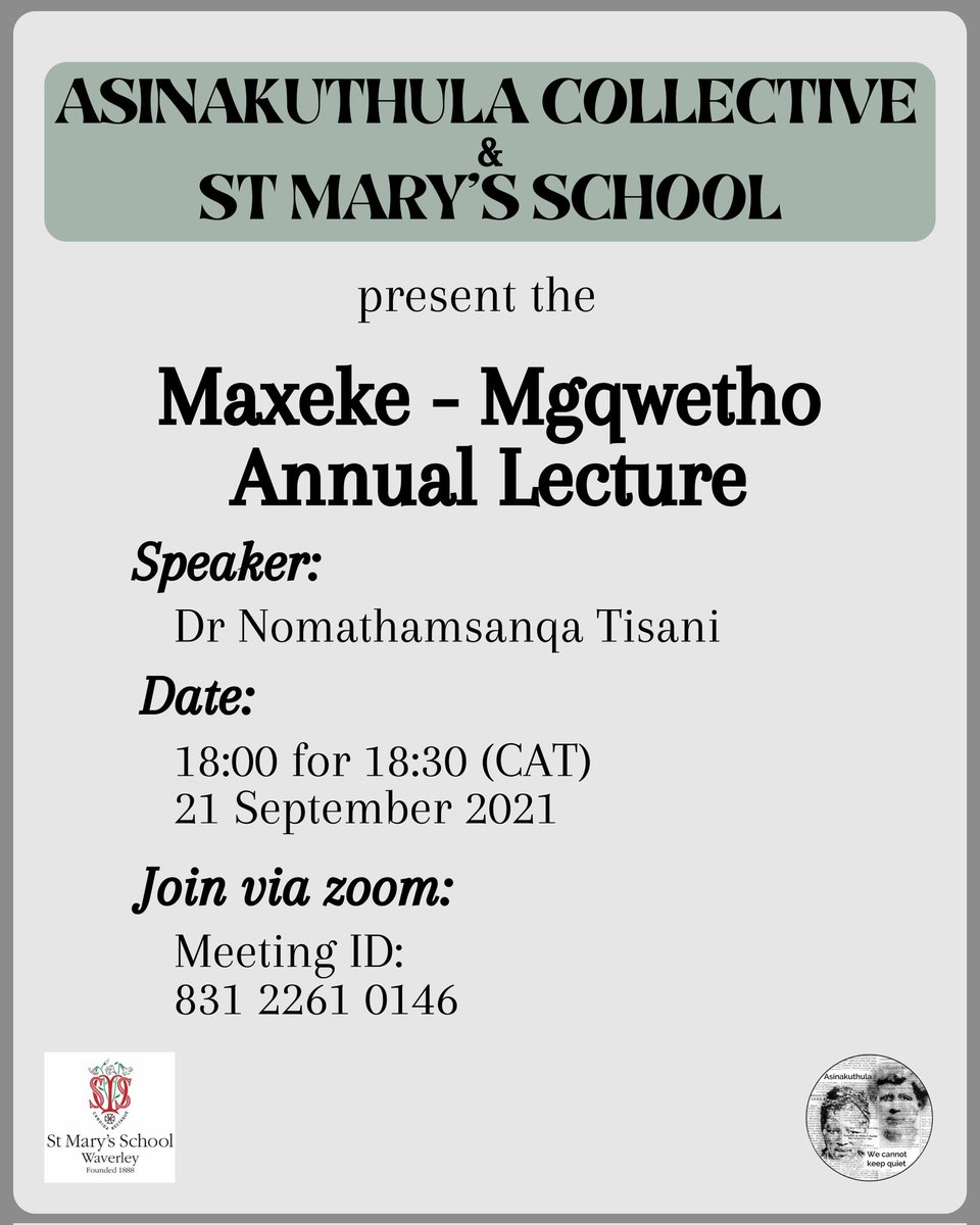 asinakuthula's tweet photo. It's nearly time for our annual lecture!

Join us online at 18:00 on the 21st of September. The link to our Zoom meeting is as follows :
 https://t.co/Df9Ov2EtJc  
Meeting ID: 831 2261 0146  

#asinakuthula https://t.co/aswO6mm4EF