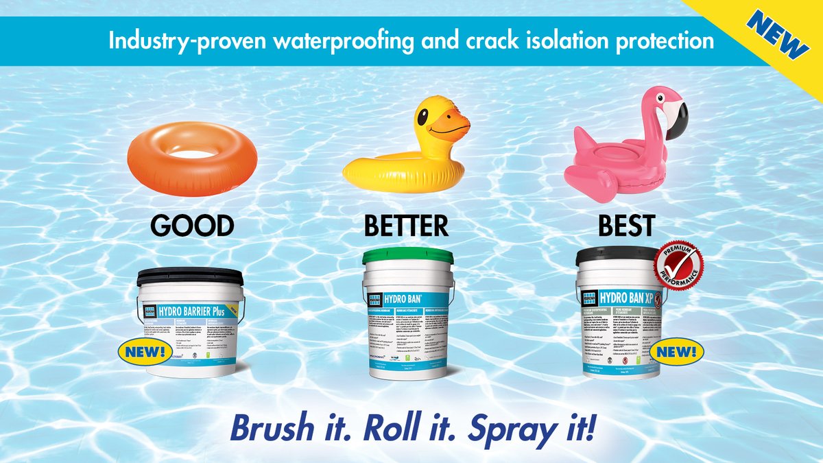 LATICRETE's tweet image. Brush it. Roll it. Spray it! Learn about our industry-proven waterproofing & crack isolation protection for any application > ow.ly/ZZdE50G9L3I
#laticrete #waterproofing #crackisolation #waterproofingmembrane #tile